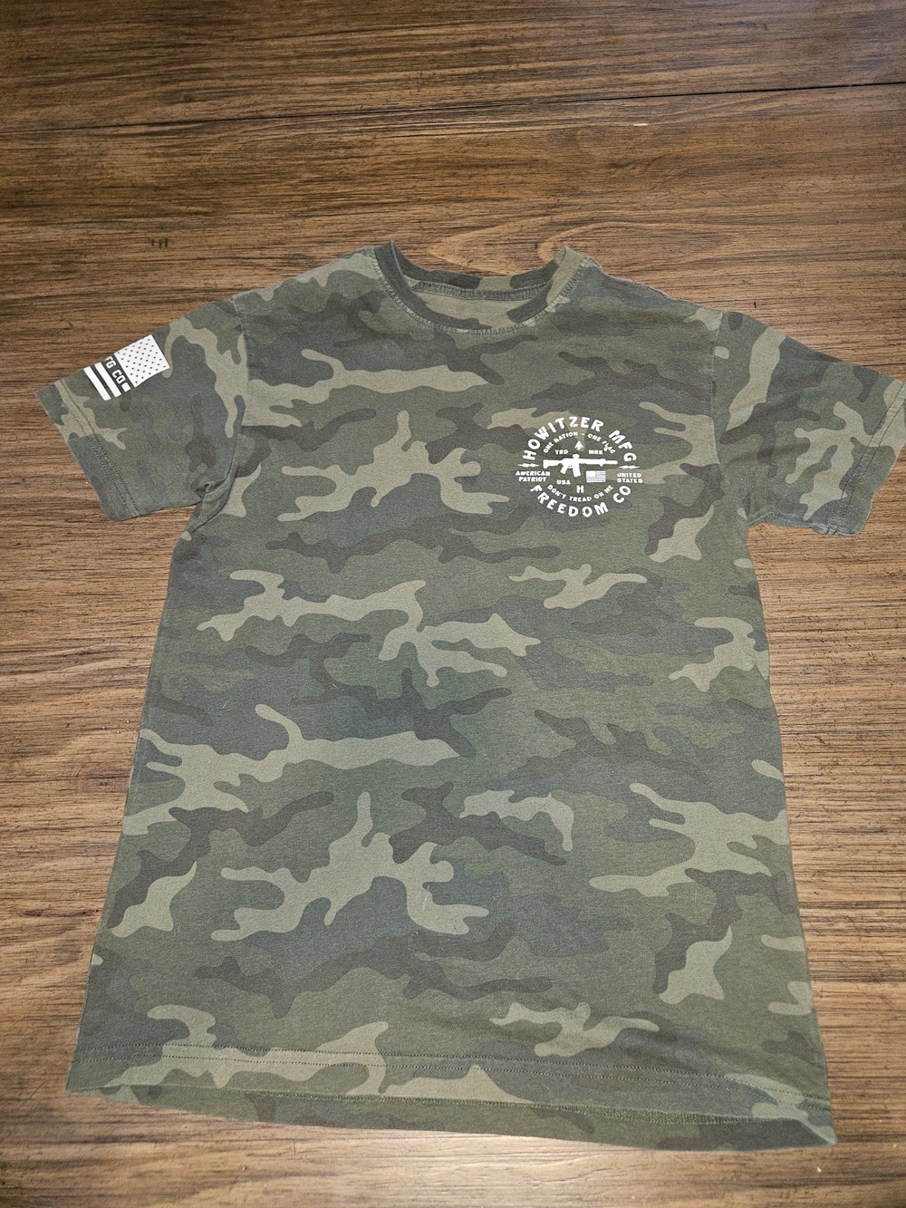 Howitzee MFG Freedom Co Men's Camo Short Sleeve Tee - Olive Green
